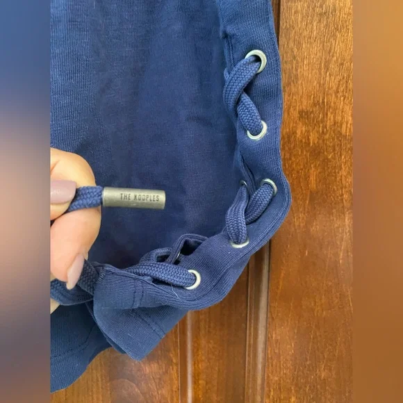 The Kooples Women’s Chaos Reigns Side Tie T-shirt in Blue Sz L NWT MSRP $155 - Picture 6 of 9